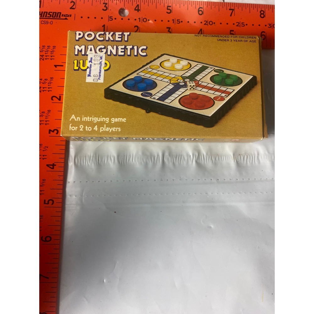 Vintage Pressman Pocket Magnetic Ludo Travel Game No. 349 Board Pieces Box